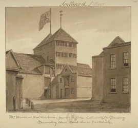 Ansicht der Wolllagerhäuser in der Bermondsey Street, 1828